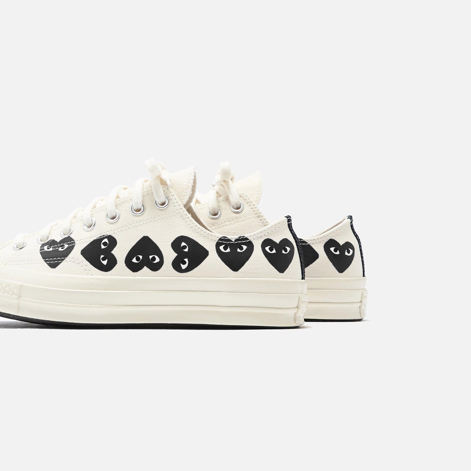 Comme Des Garçons Play x Converse Multi Heart Low Top - Beige / Black Male Product Image