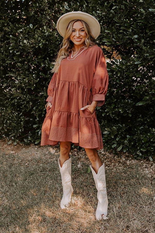 Dreamy Moment Mini Dress in Rust Product Image