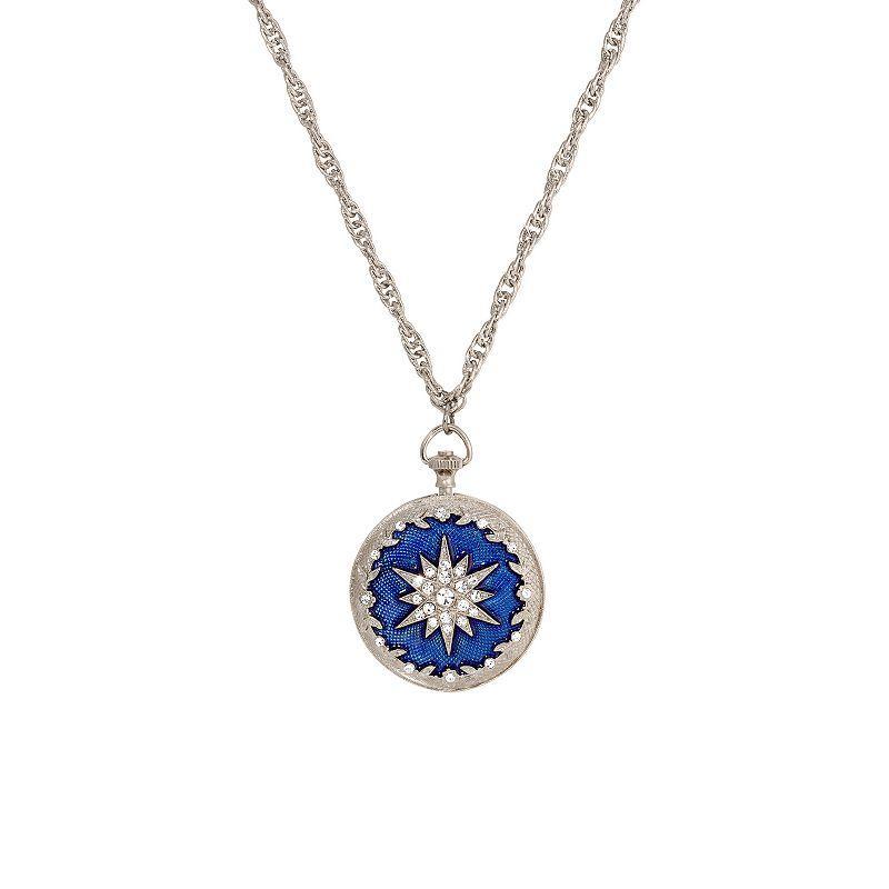 2028 Enamel Crystal Star of Bethlehem Locket Necklace - Blue Product Image