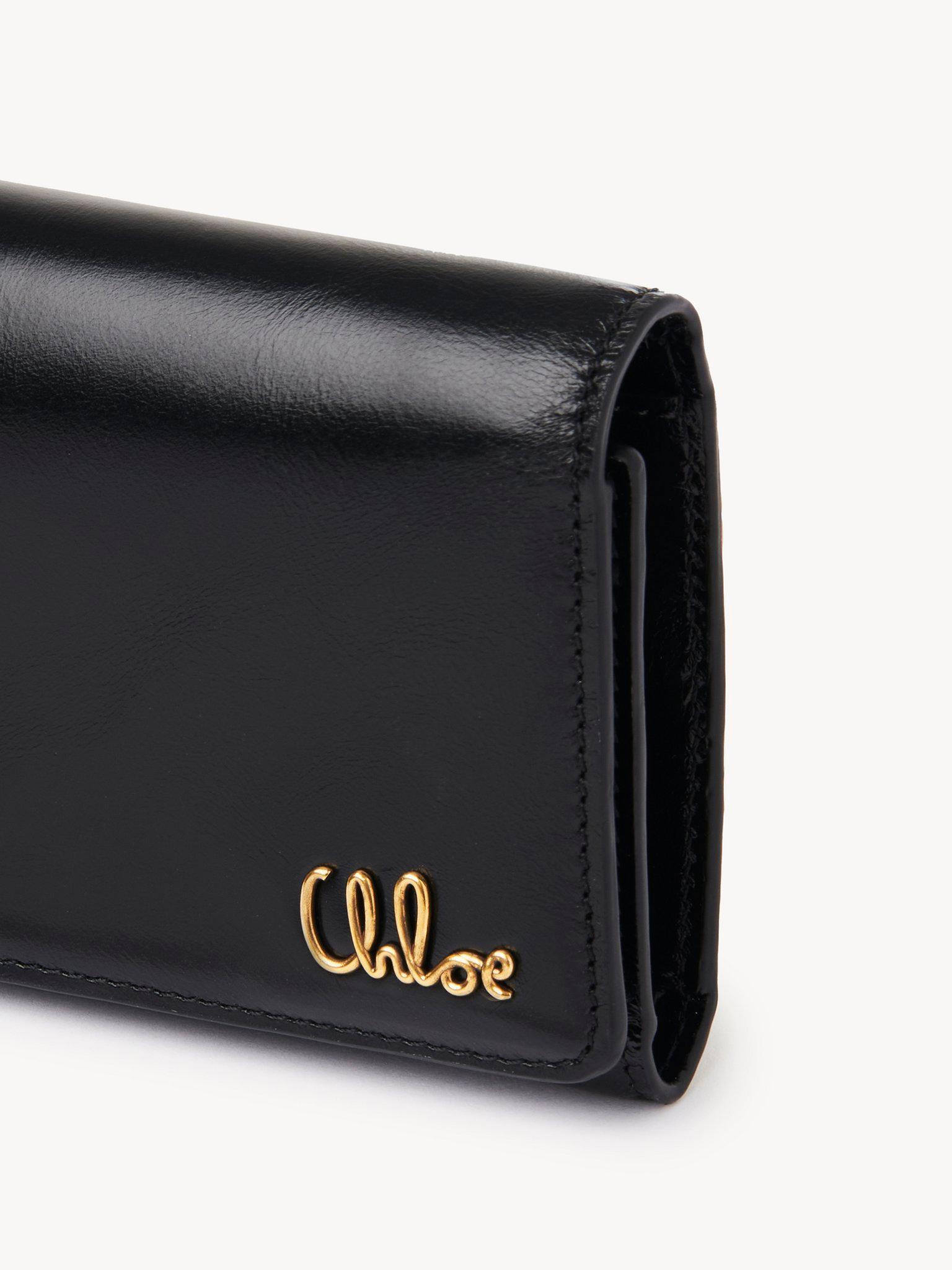 Small Chloé Iconic tri-fold with coin pocket in shiny leather Product Image