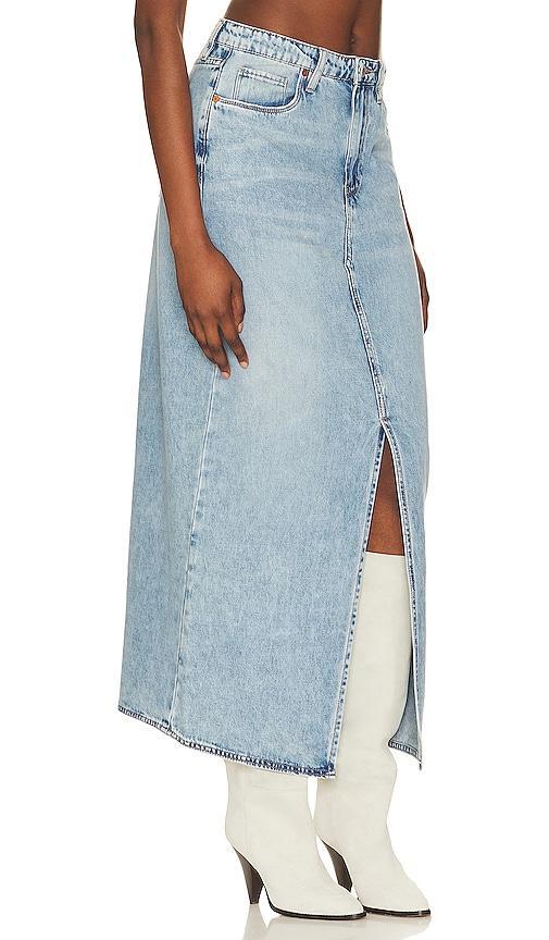 Mid Rise Denim Maxi Skirt Product Image