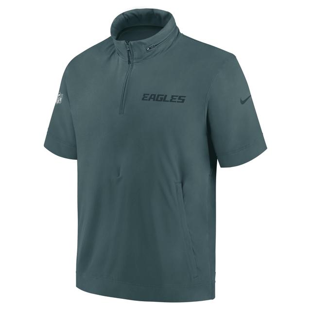 Pittsburgh Steelers Sideline Coach Nike Men's NFL 1/2-Zip Short-Sleeve Hooded Jacket Product Image