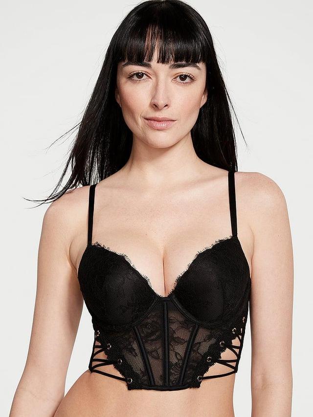 Rose Lace & Grommet Push-Up Corset Top Product Image