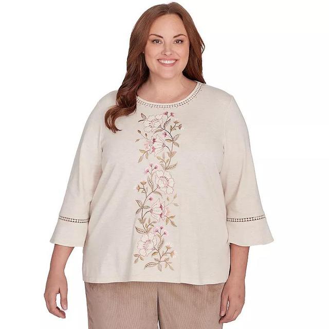 Plus Size Alfred Dunner Center Embroidered Floral Top, Womens Product Image