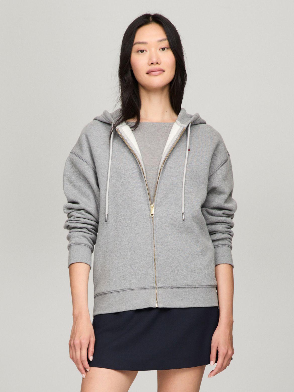 Tommy Hilfiger Women's Relaxed Fit Plush-Lined Zip Hoodie Product Image