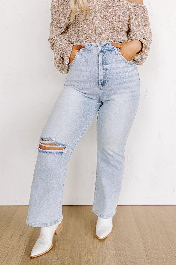 Risen Emerson High Waist Distressed Crop Flare Curves Product Image