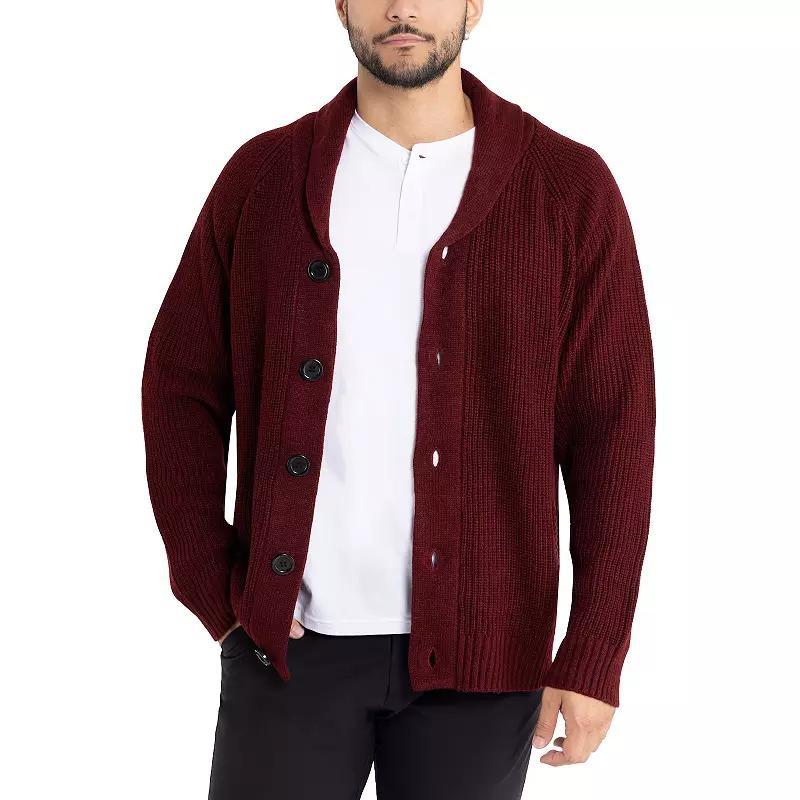 Mens Xray Shawl-Collar Knitted Cardigan Sweater Product Image