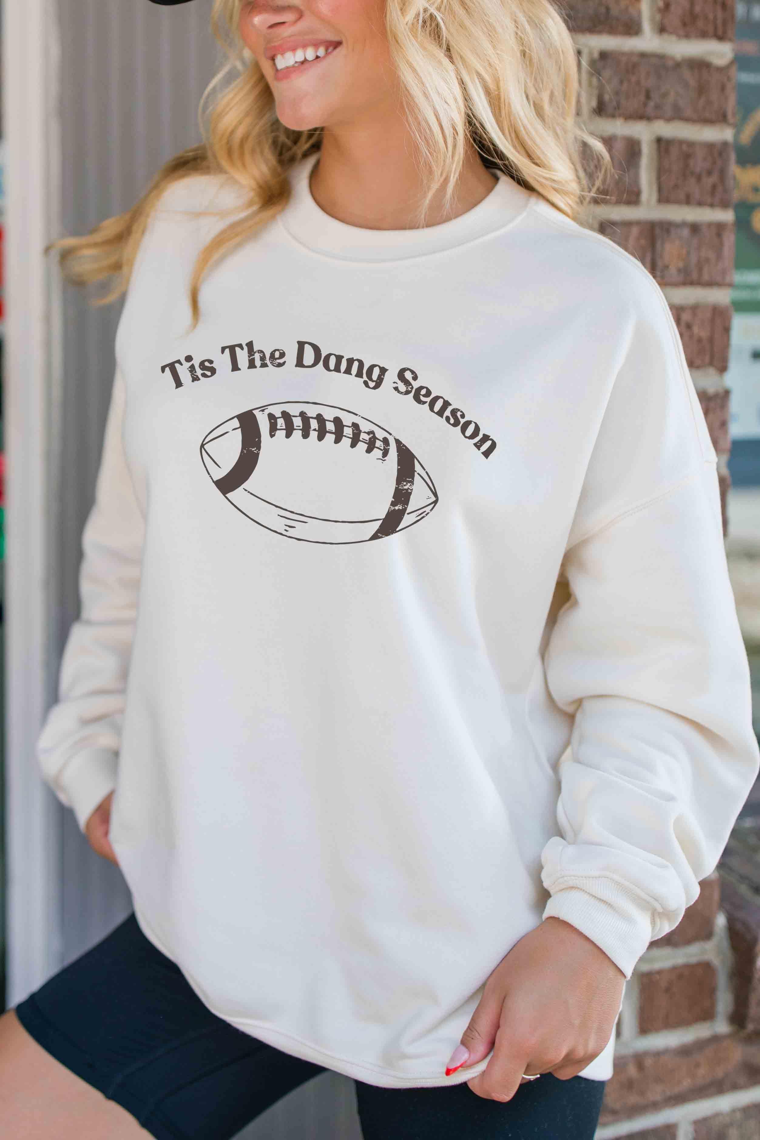 Tis The Dang Season Cream Oversized Graphic Sweatshirt Product Image