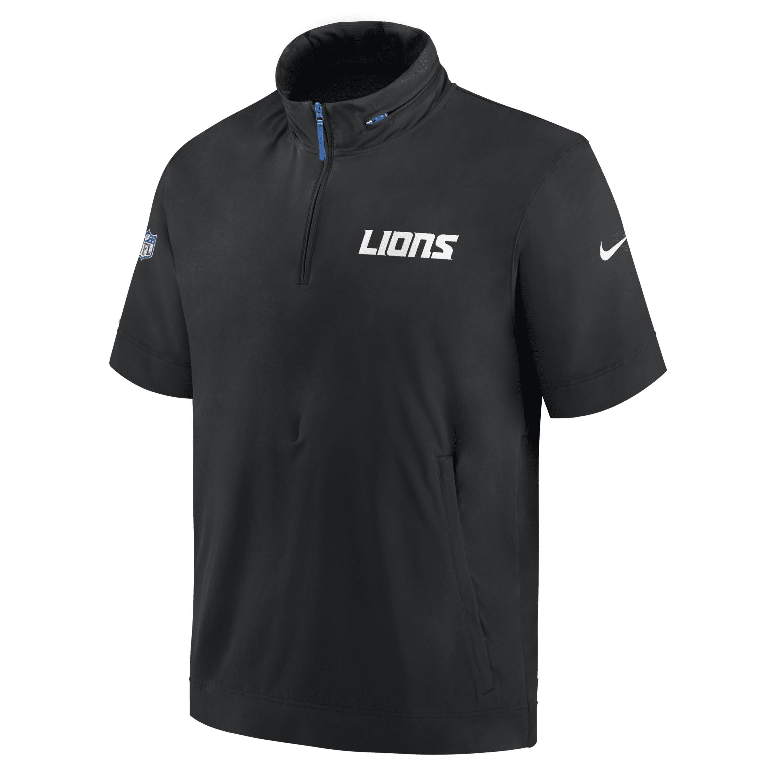 NIKE Men's Black Las Vegas Raiders 2024 Sideline Coach Short Sleeve Half-zip Hoodie Jacket Product Image