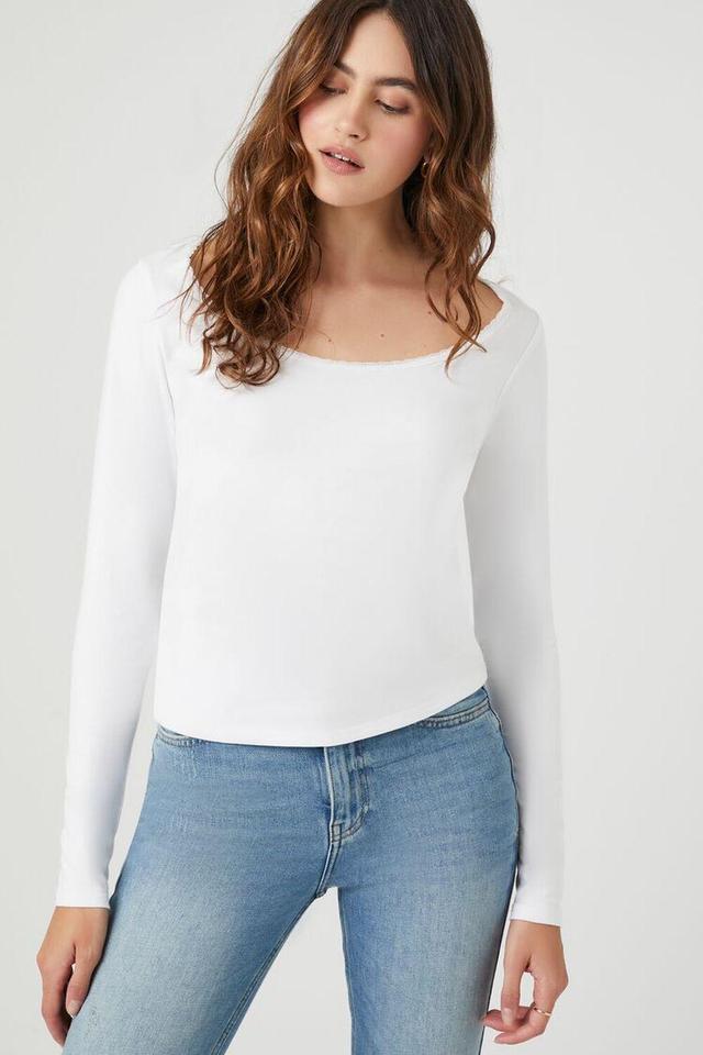 Lace-Trim Long-Sleeve Top | Forever 21 Product Image