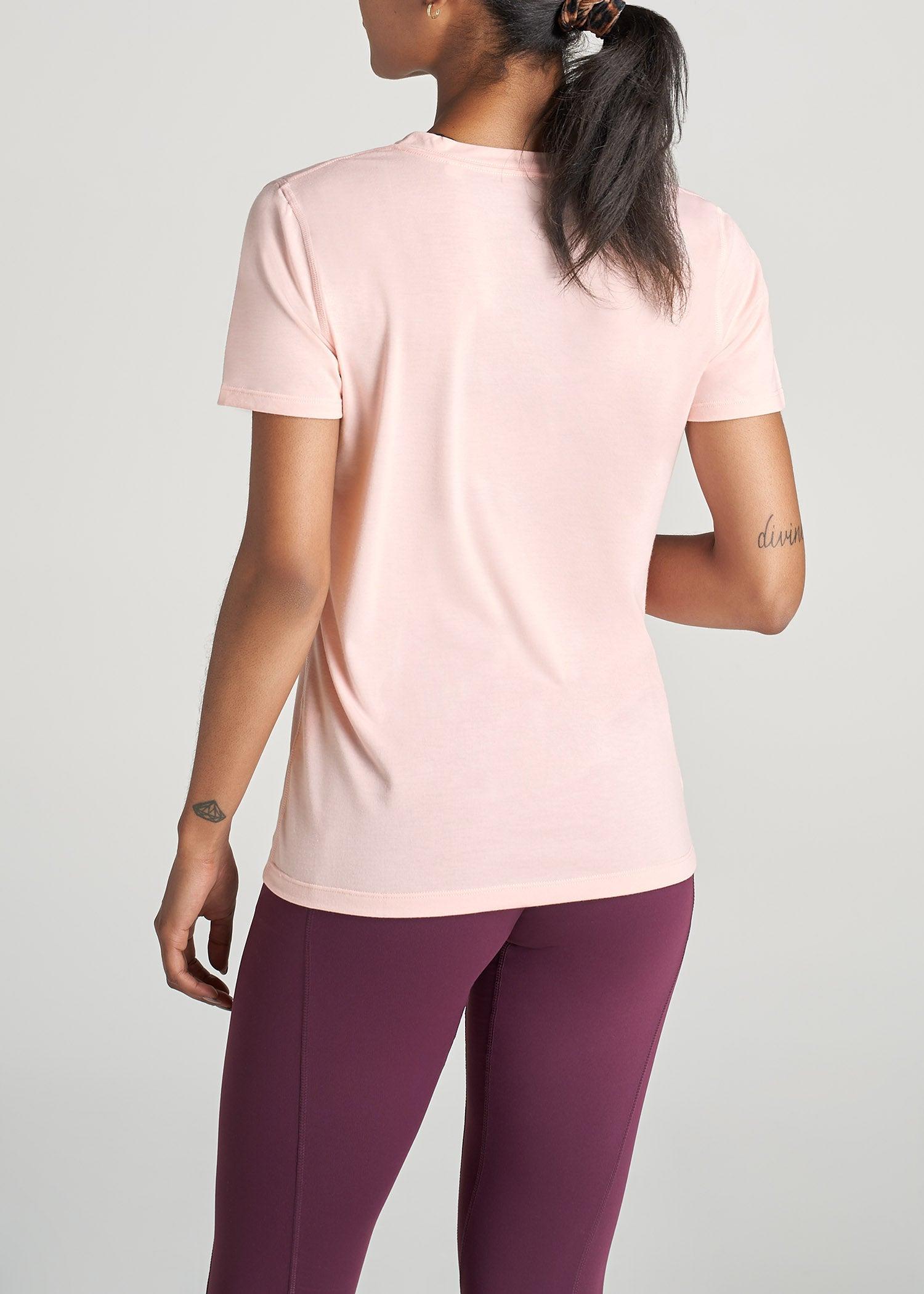 Short Sleeve V-Neck in Sweet Pink - Shirts for Tall Women Female Product Image