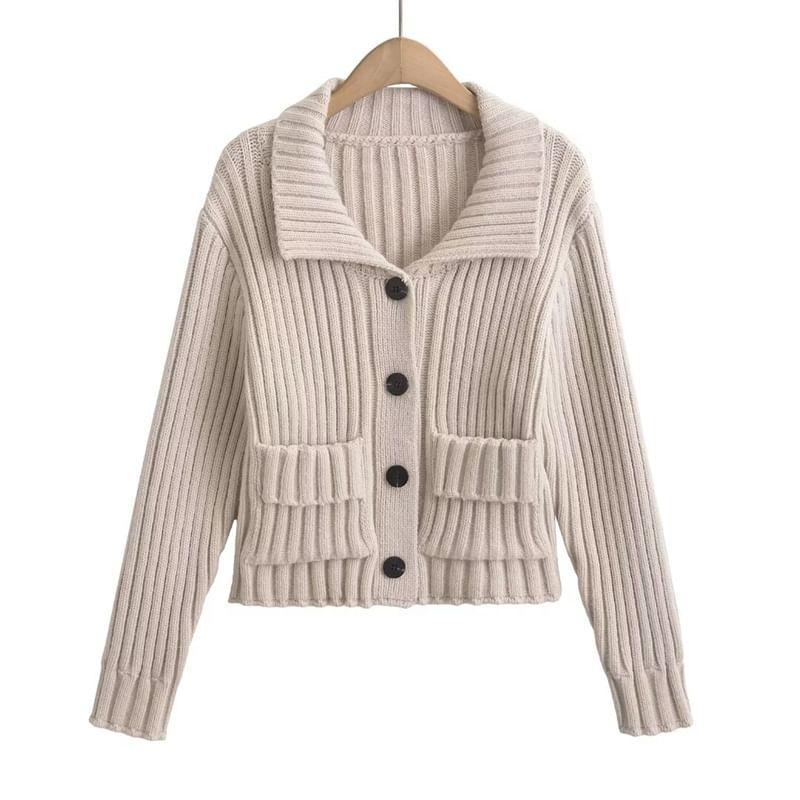 Plain Ribbed Cardigan Product Image