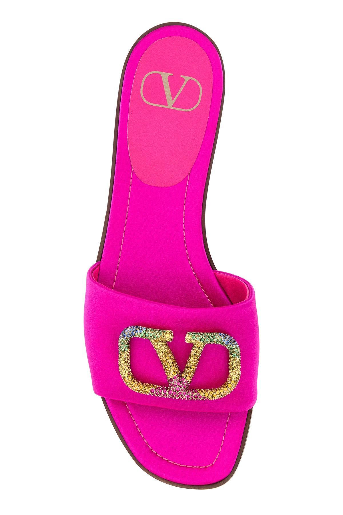 Valentino Vlogo Plaque Slip In Pink Product Image