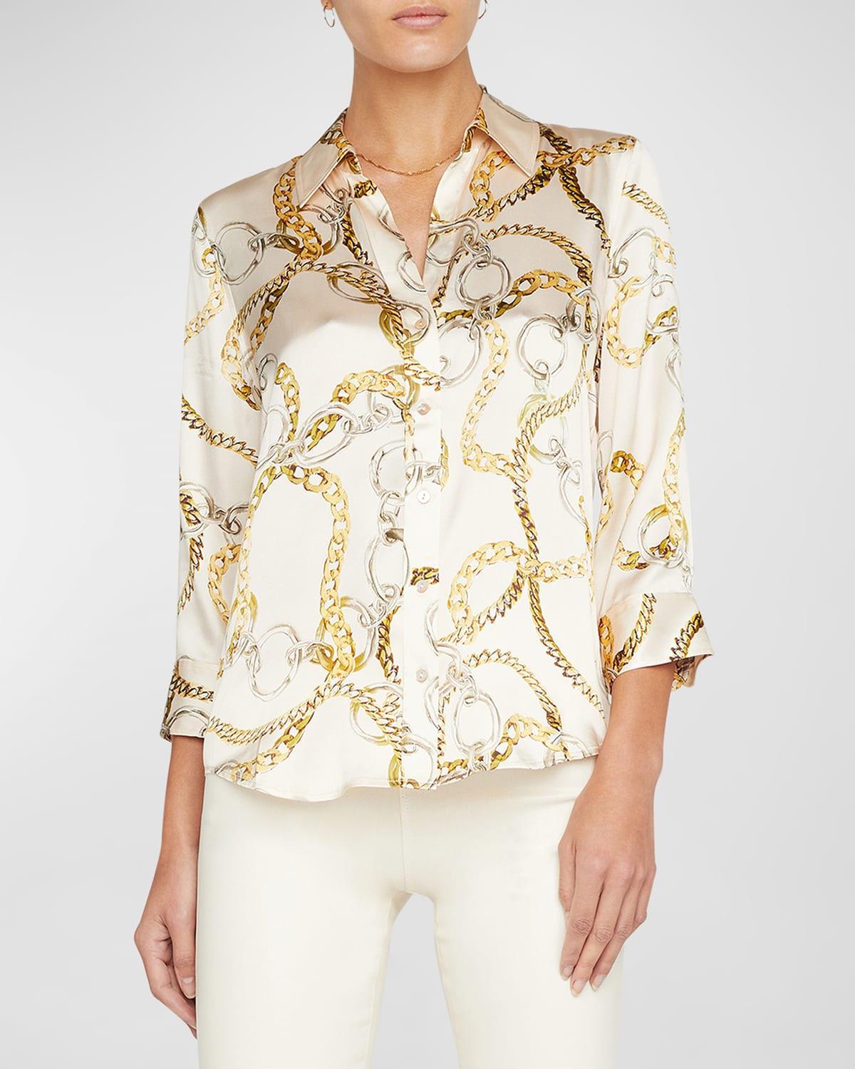 LAgence Dani Silk Chain Blouse Product Image