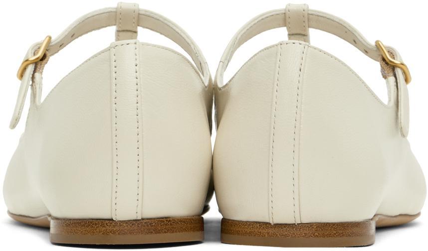 CHLOÉ Marcie Patent Mary Jane Ballerina Flats In Eggshell Product Image