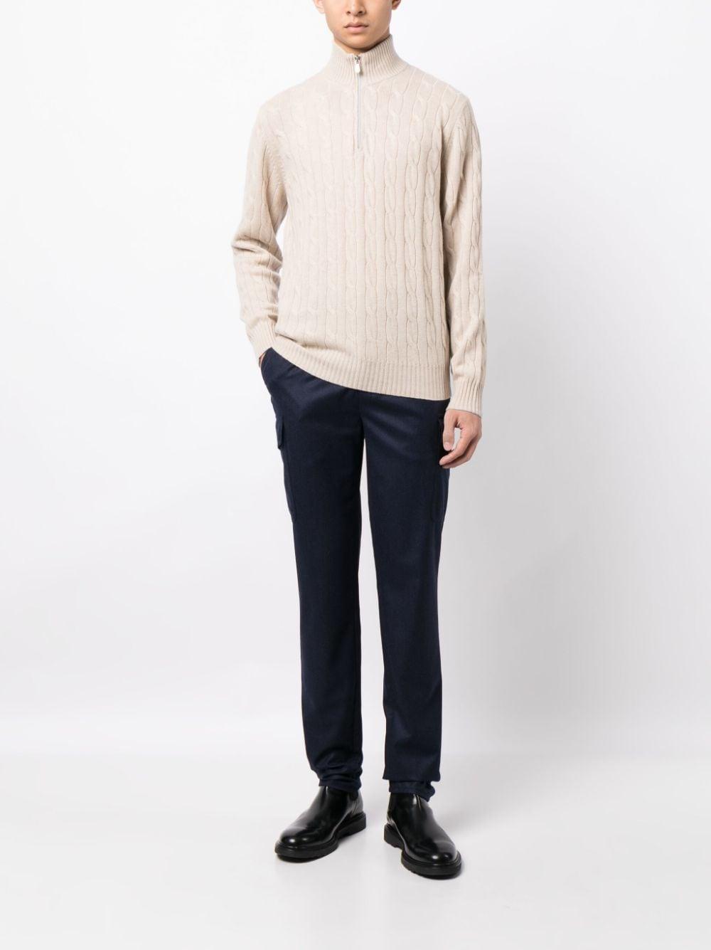 Straight-leg Wool Trousers In Blue Product Image