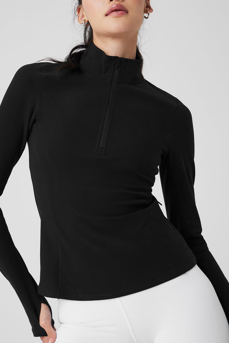 Alosoft 1/2 Zip Rapid Pullover - Black Female Product Image