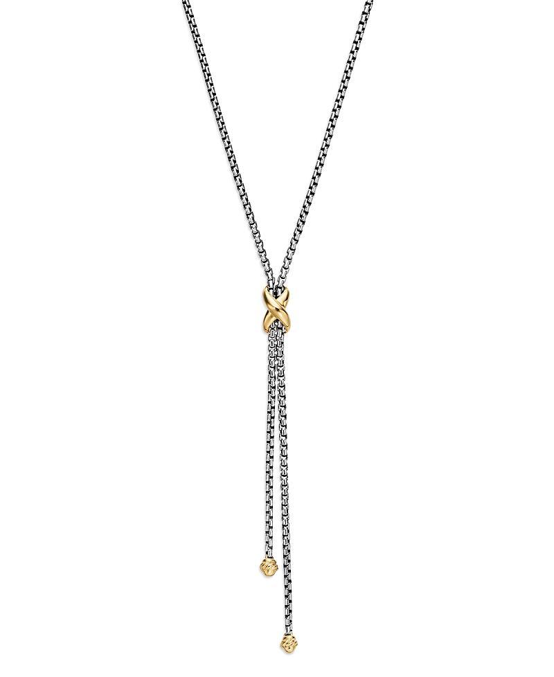 Womens Petite X 18K Yellow Gold & Sterling Silver Lariat Necklace Product Image