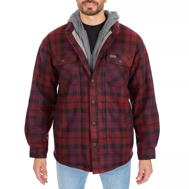 Big & Tall Smiths Workwear Sherpa-Lined Microfleece Shirt Jacket, Mens Med Red Product Image