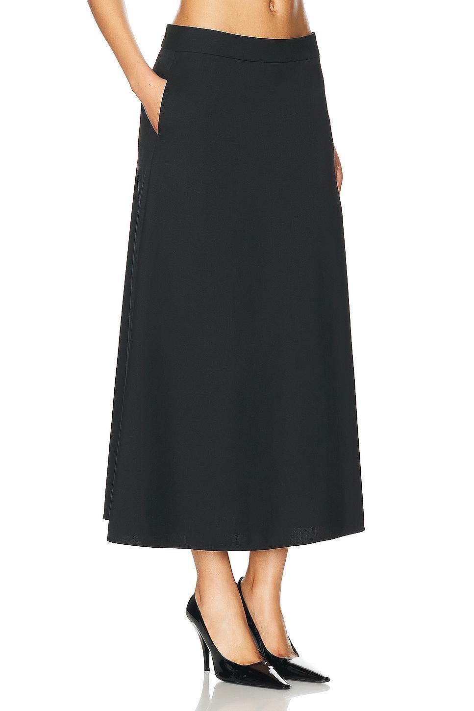 WARDROBE.NYC A Line Midi Skirt Black. (also in L, S, XS, XXS). Product Image