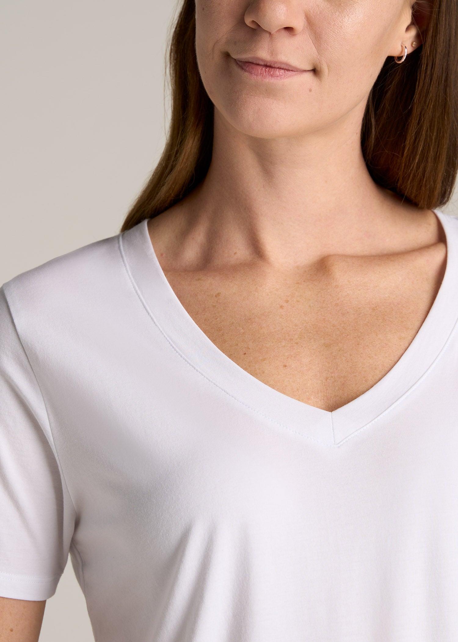 Women's Tall Scoop V-Neck Tee in Ecru Female Product Image