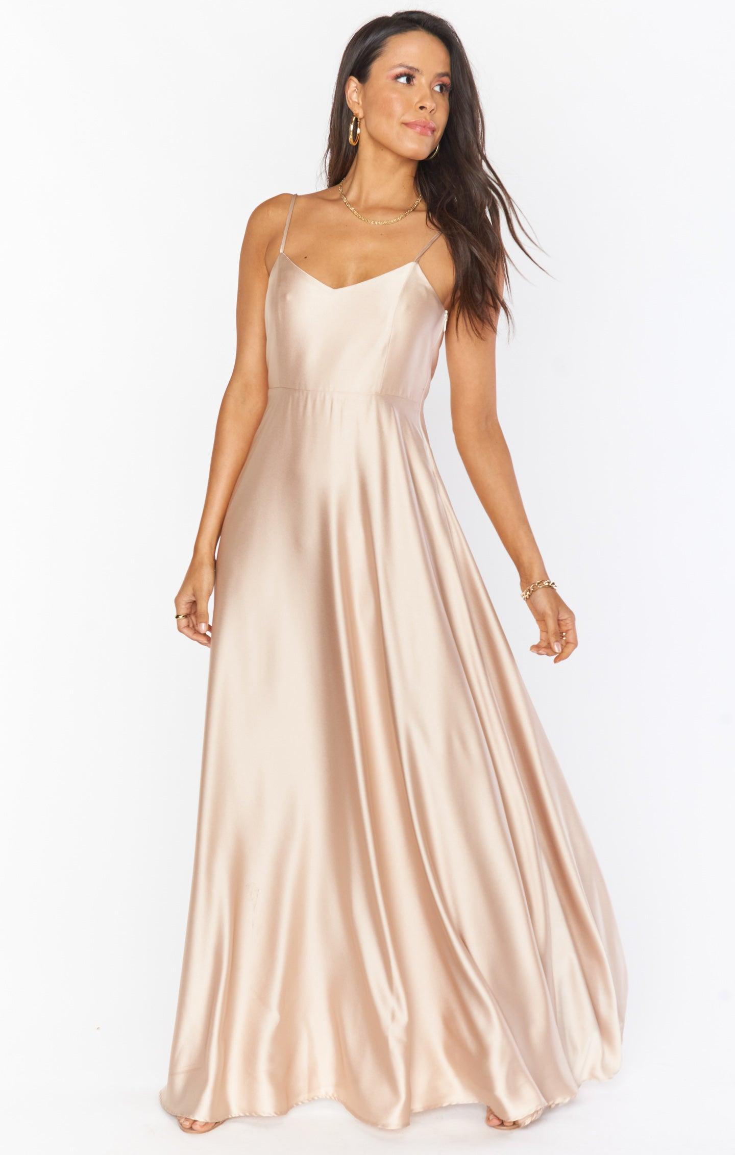 Faith Maxi Dress ~ Champagne Luxe Satin Product Image