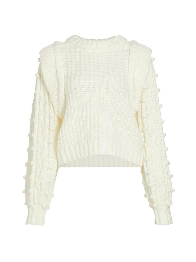 Womens Shaker-Stitch Cropped Sweater Product Image