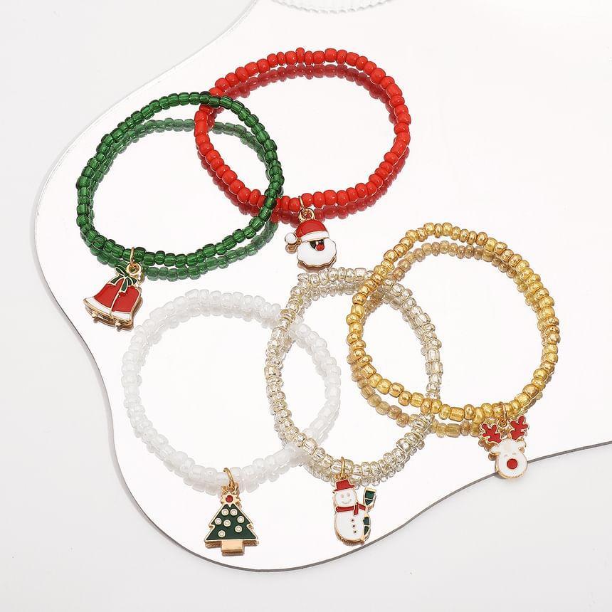 Set of 5: Christmas Beaded Bracelet Product Image