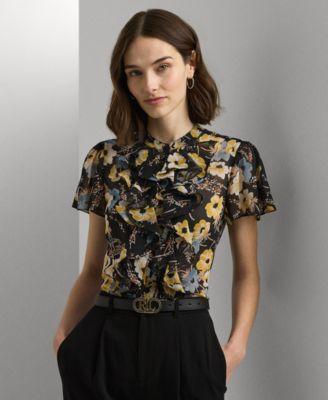 Women's Ruffled Floral Blouse Product Image