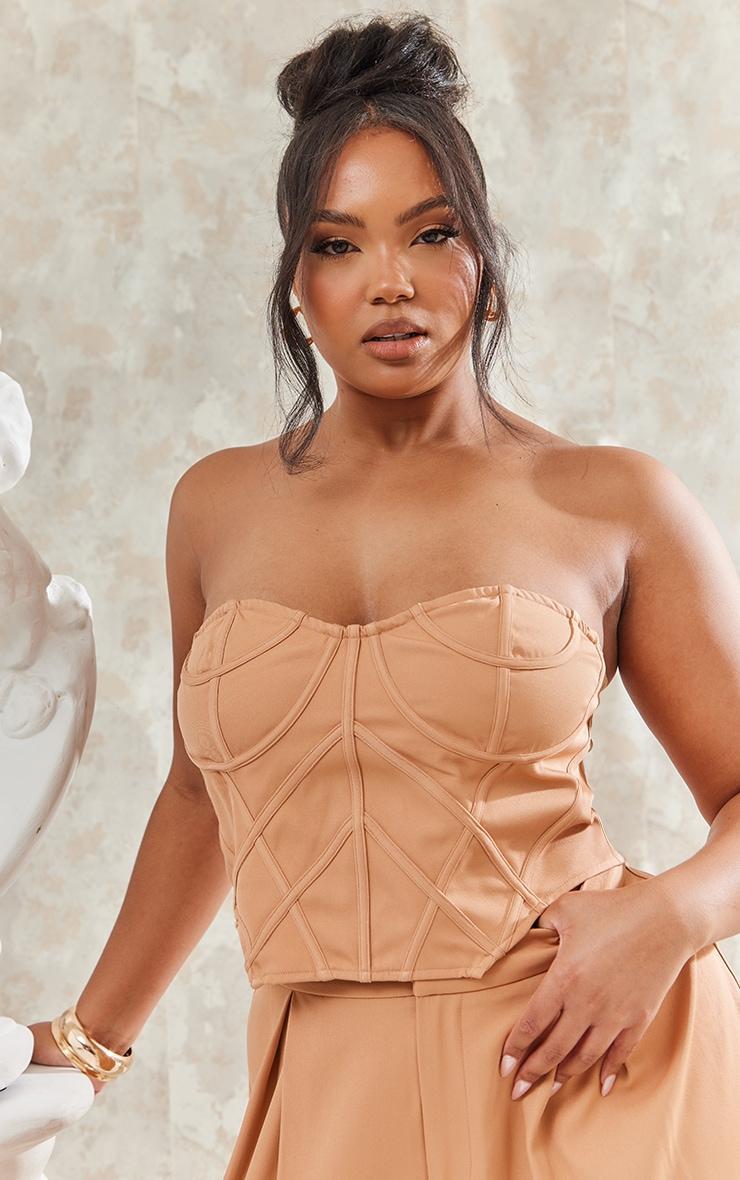 Plus Light Peach Bandeau Corset Product Image