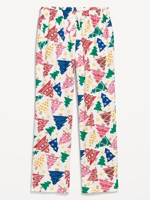 High-Waisted Flannel Pajama Joggers Product Image