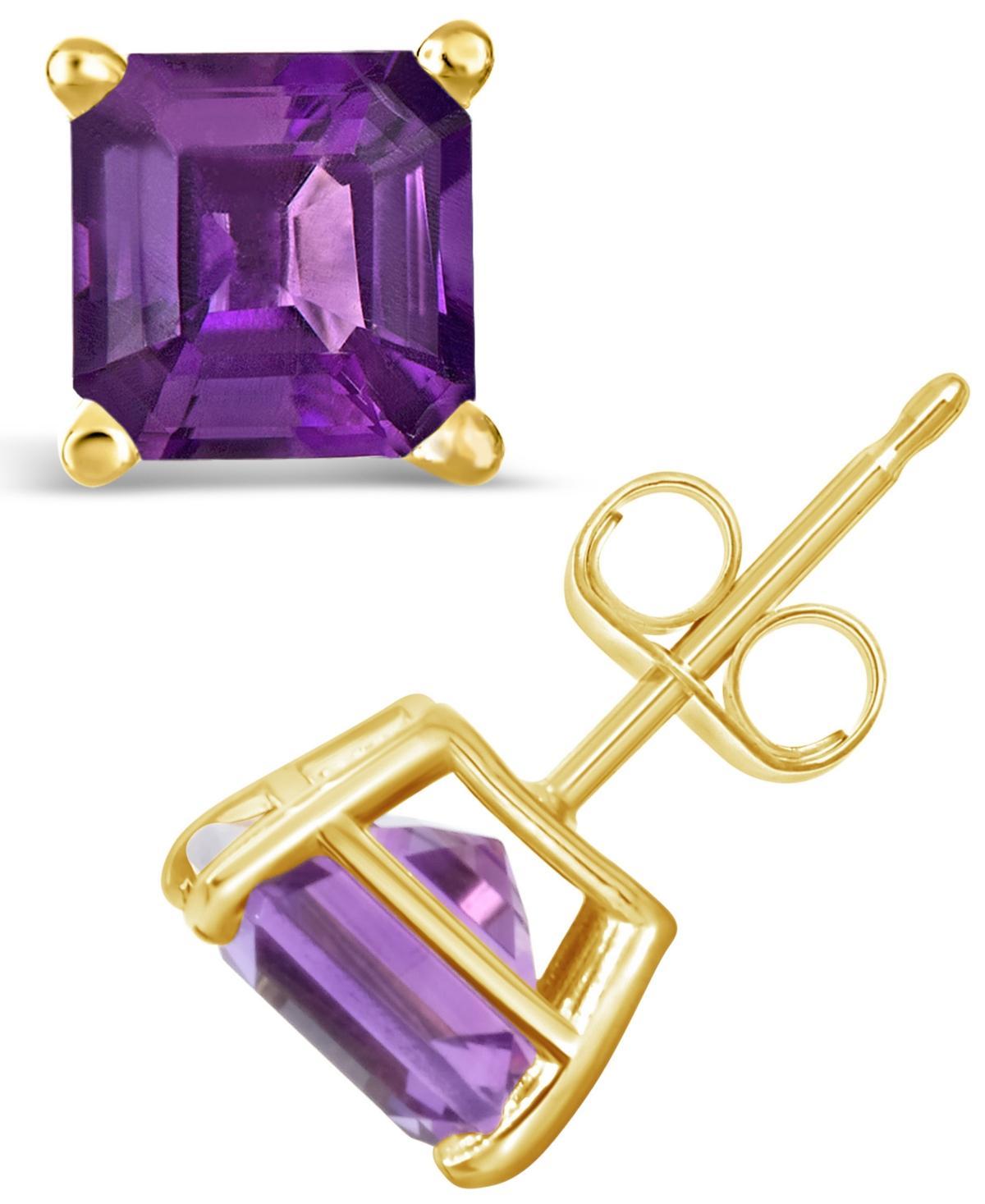 Celebration Gems 14k Gold African Amethyst Stud Earrings, Womens, Purple Product Image