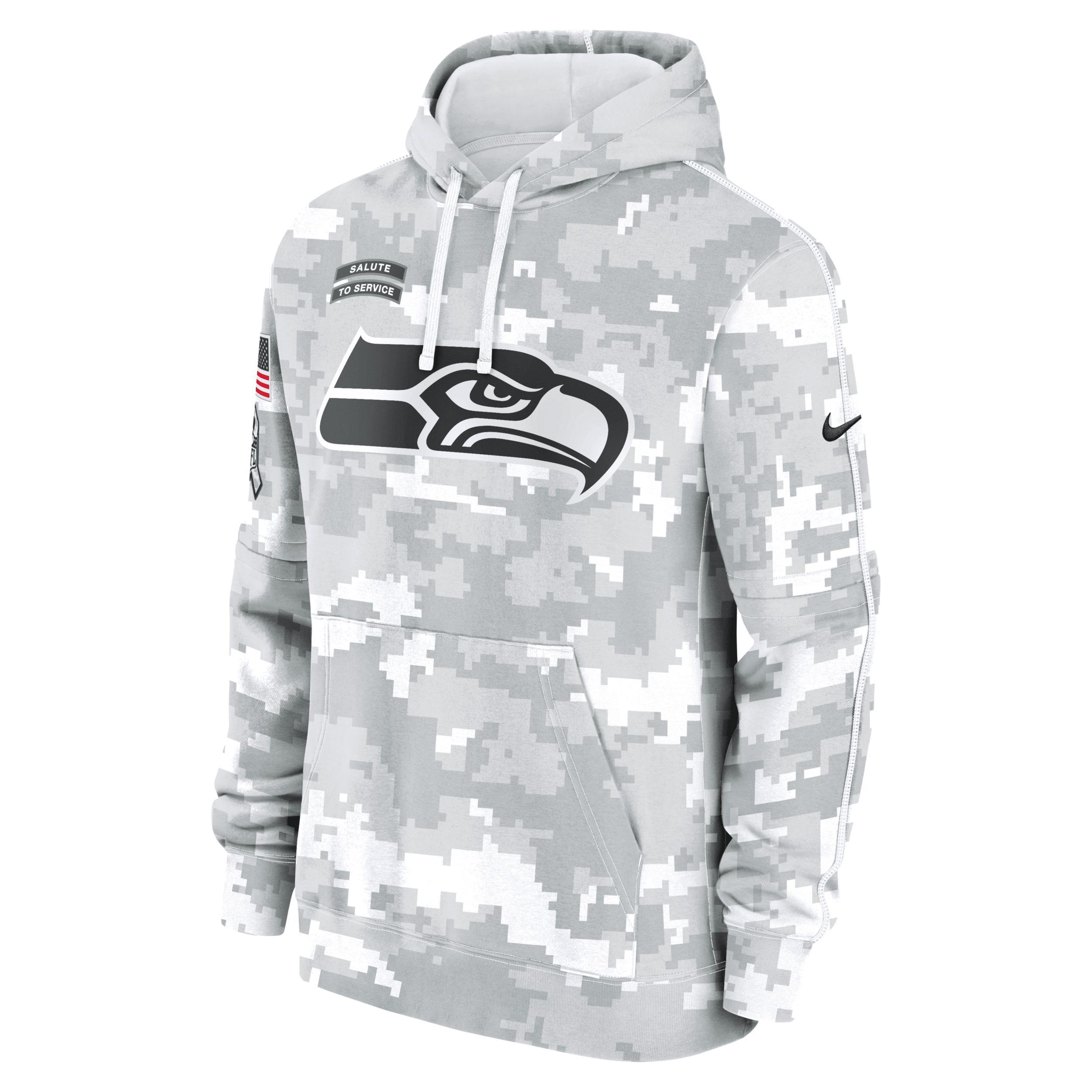 Seattle Seahawks Salute to Service Primary Edge Club Nike Mens NFL Pullover Hoodie Product Image