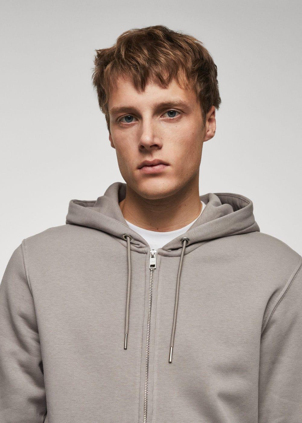 Mango Mens Cotton Zip-Up Hoodie Product Image