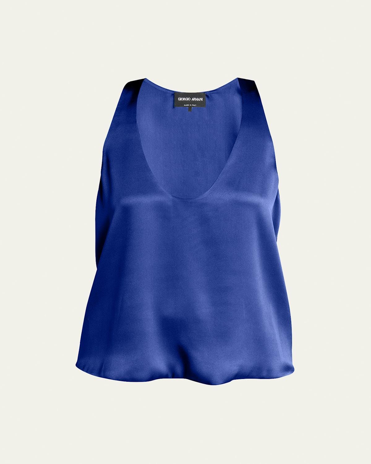 Womens Sleeveless Silk Blouse Product Image