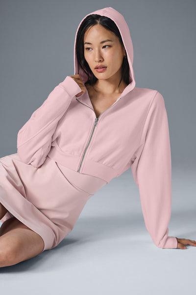 Sweet Escape Zip Up Hoodie - Ballet Pink Product Image