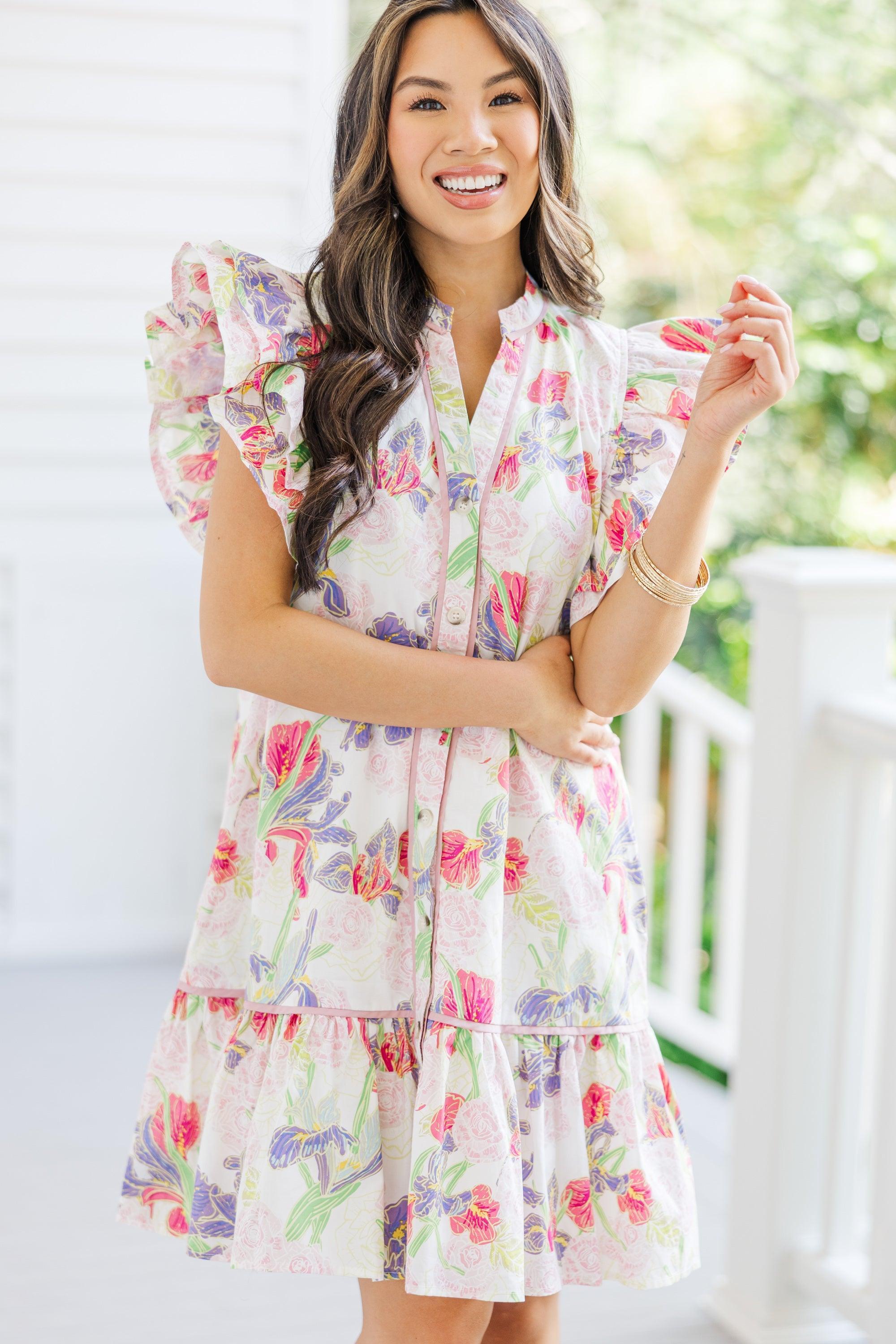 Looking For Joy Pink Floral Dress Female Product Image