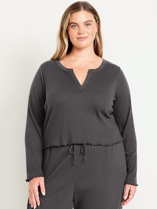 Ribbed Pajama Top Product Image