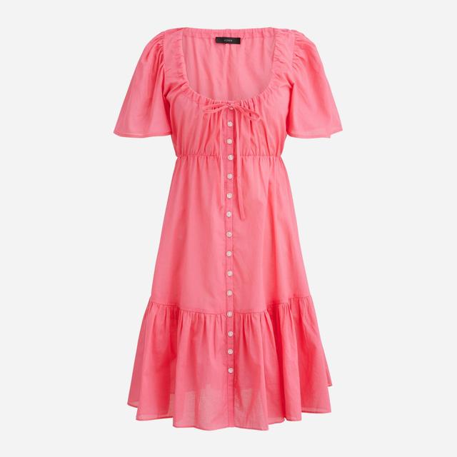 Cotton voile tiered button-down beach dress Product Image