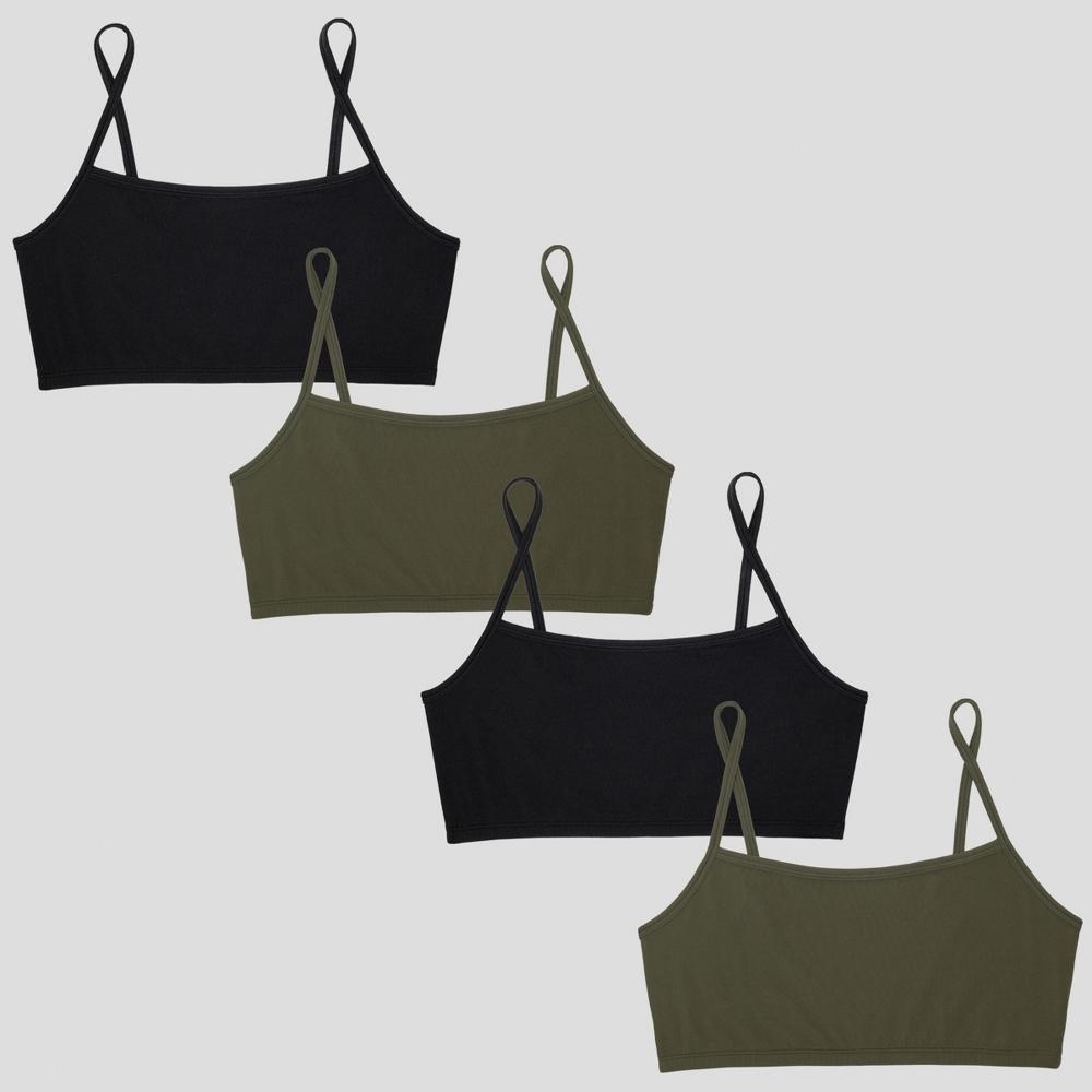 Smart & Sexy Women's Stretchiest EVER Cami Bralette 4 Pack Olive/Olive/Black/Black S/M Product Image