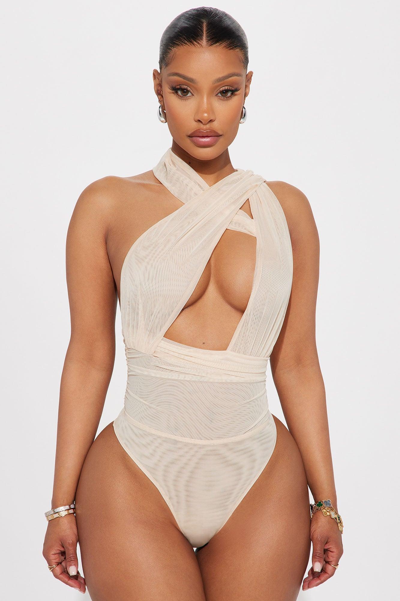 Rich Taste Mesh Bodysuit - Cream Product Image