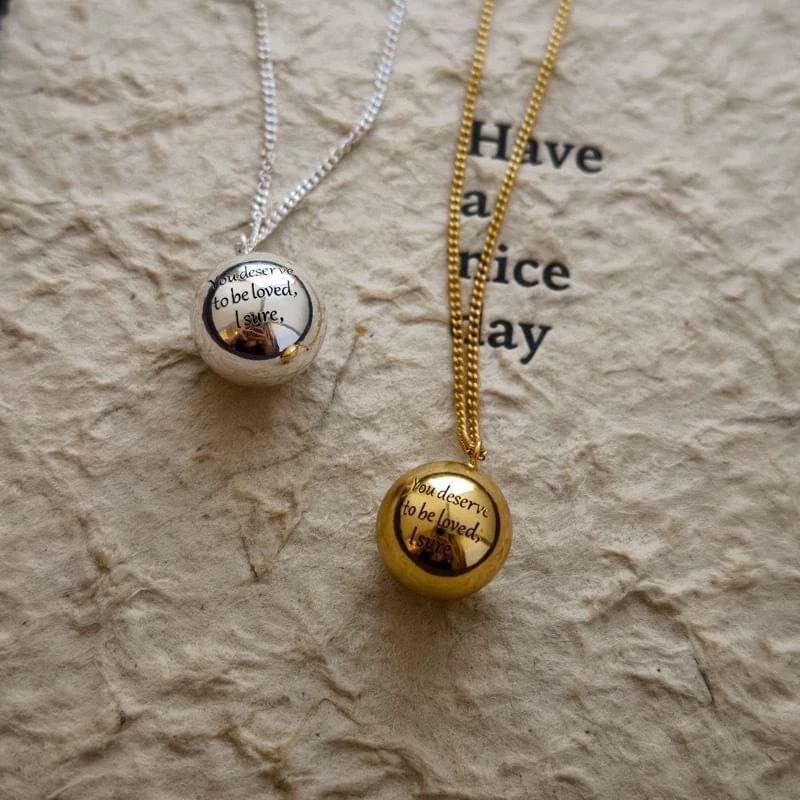 Engraved Ball Pendant Necklace Product Image