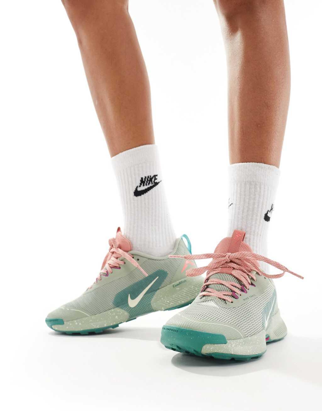 Nike Running Juniper Trail 3 sneakers in light green Product Image