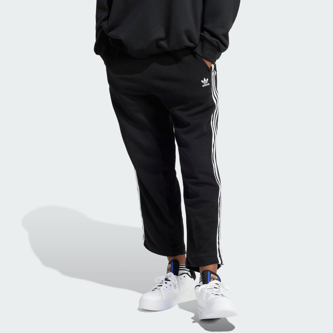 adidas 3-Stripes Open Hem Loose Joggers Black 2 Womens product image