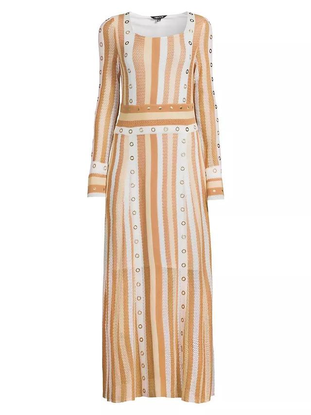 Striped Grommet Maxi Dress Product Image