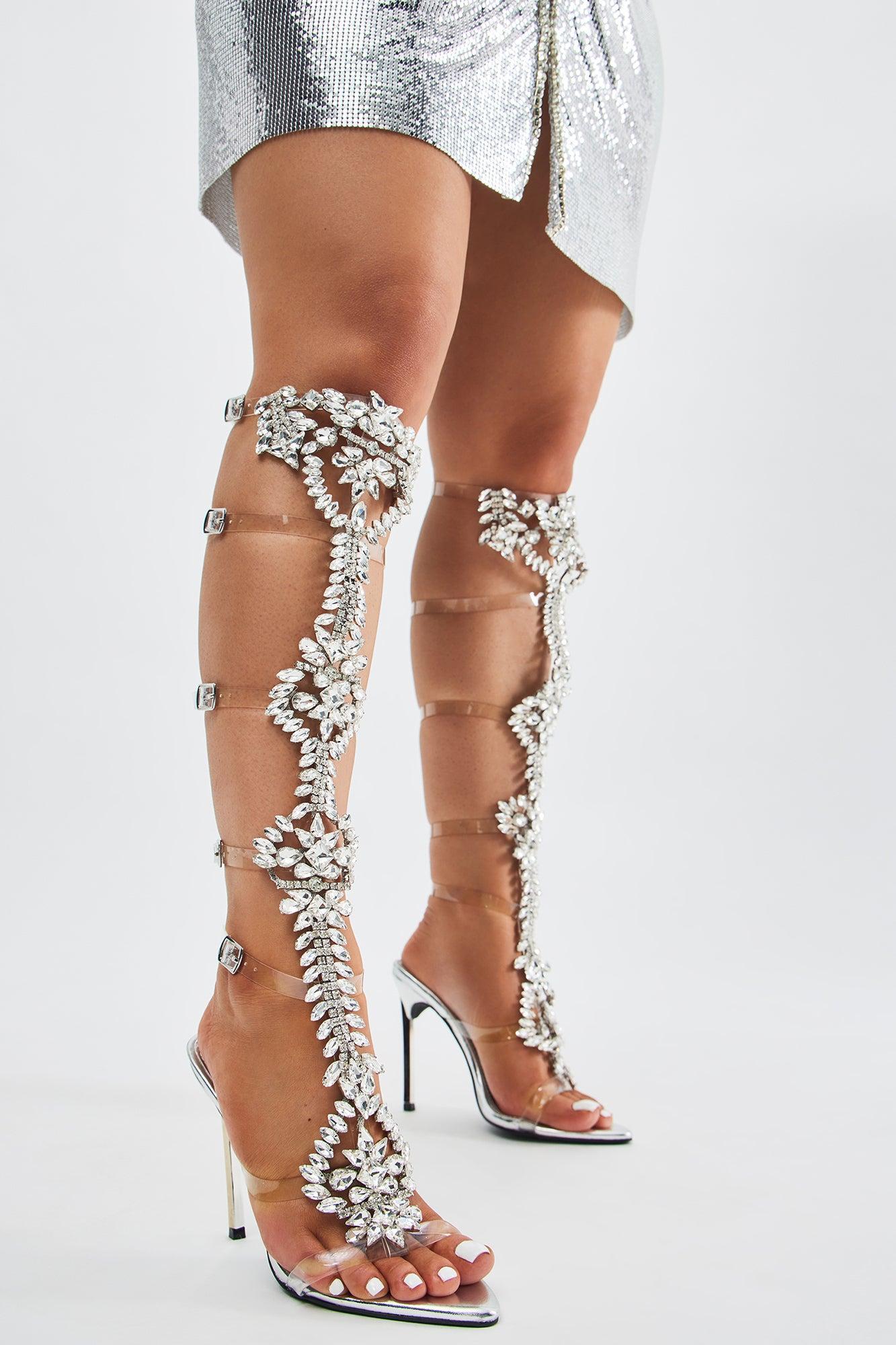 Destiny Embellished Stiletto Heel - Silver Product Image