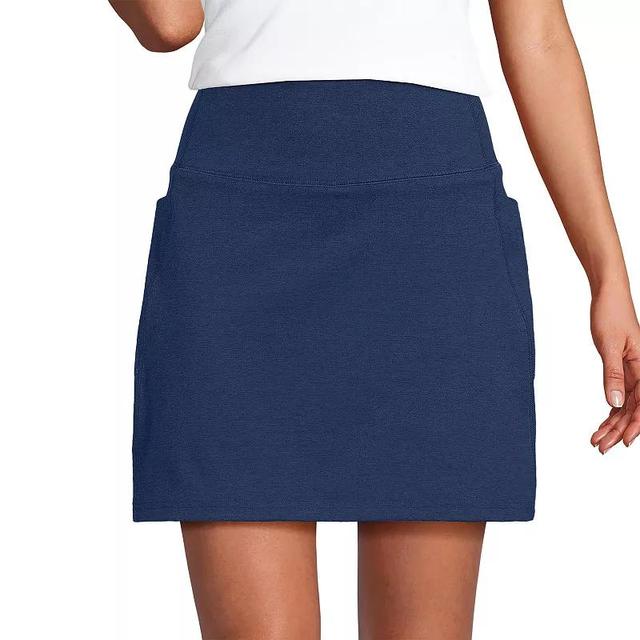 Womens Lands End Active High-Impact High-Rise Flat Front Skort Indigo Grey Product Image