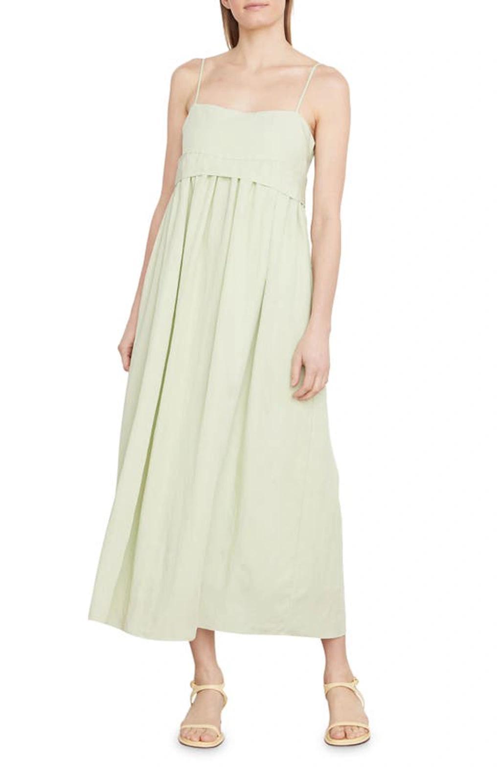 Ruched Panelled Tie-back Midi Dress In Sweet Grass Product Image