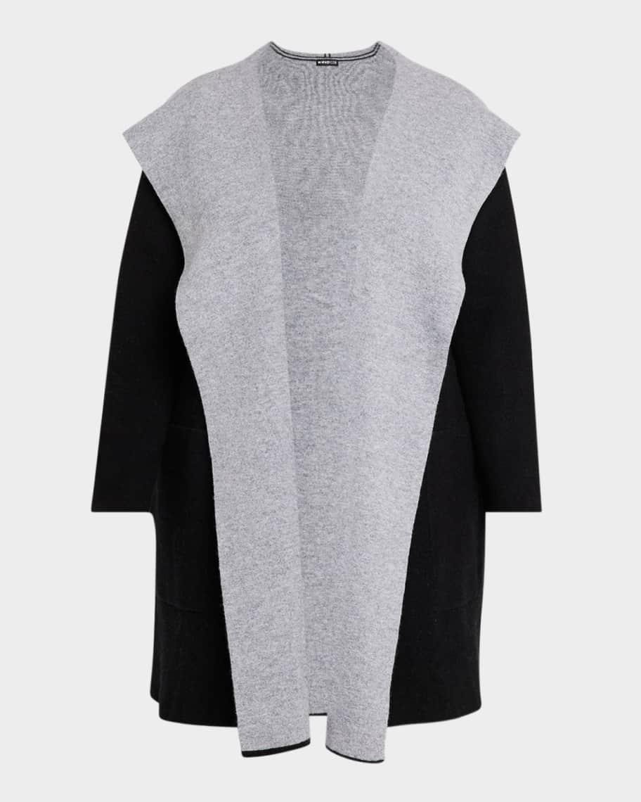 Plus Size Hooded Double-Faced Cashmere Coat Product Image