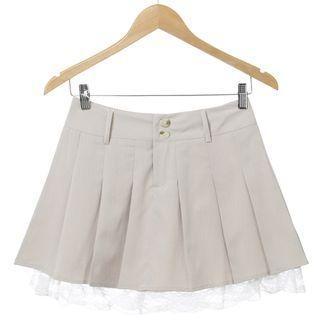 Pleated Mini A-Line Skirt Product Image